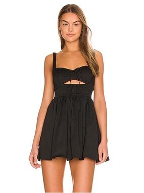 abby mini dress for love & lemons For Love & Lemons Abby One Shoulder Crinkle Mini Dress L